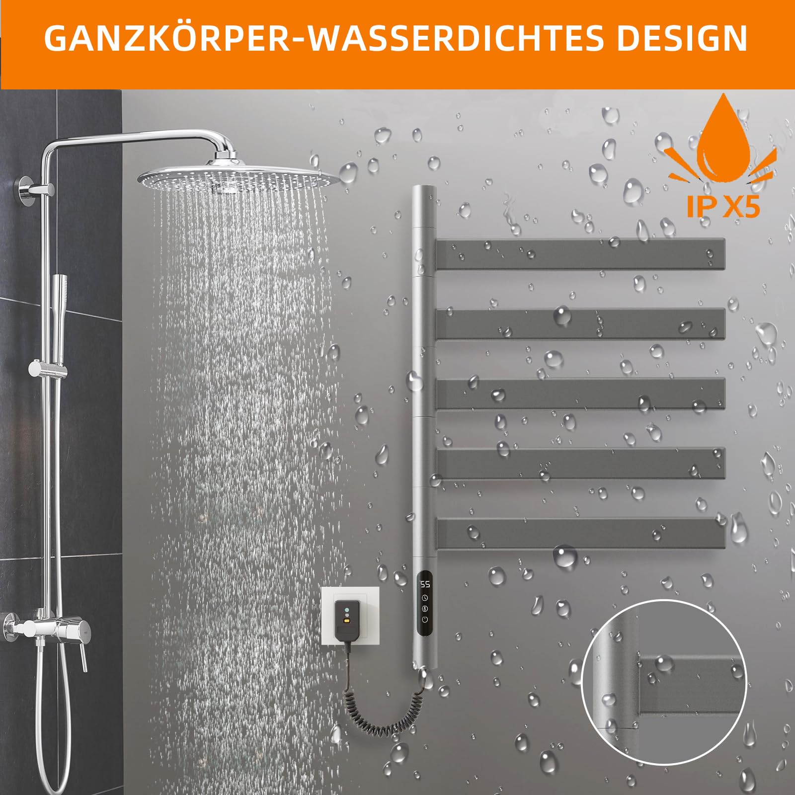 EKE Handtuchheizkörper Elektrisch 960 X 540 , Elektrischer Badheizkörper It Touchschalter