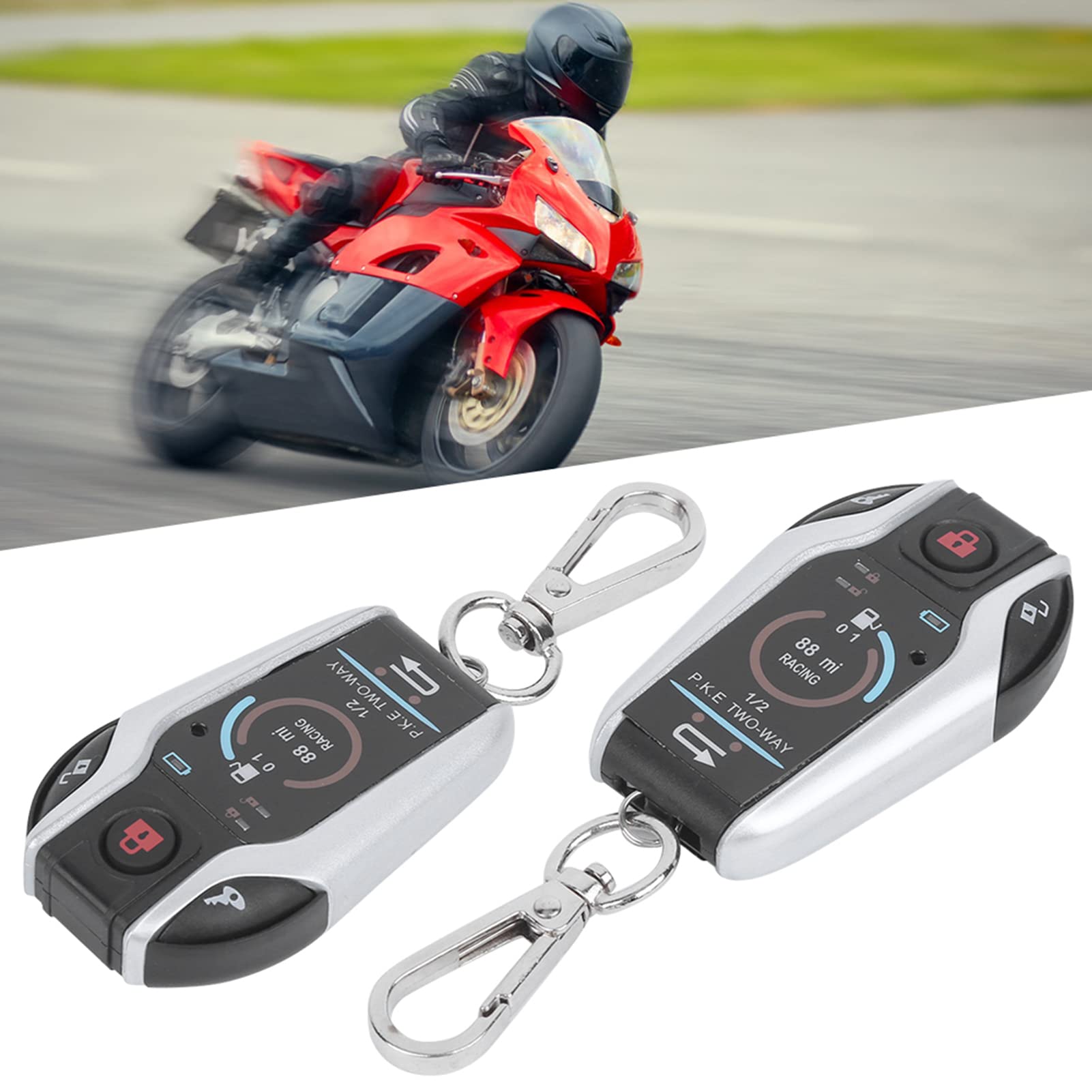 2 Way Motorcycle Alarm System Universal Security Alarm Remote Control Motorcycle Electronics Accessories Practical for Motorcycle 12V