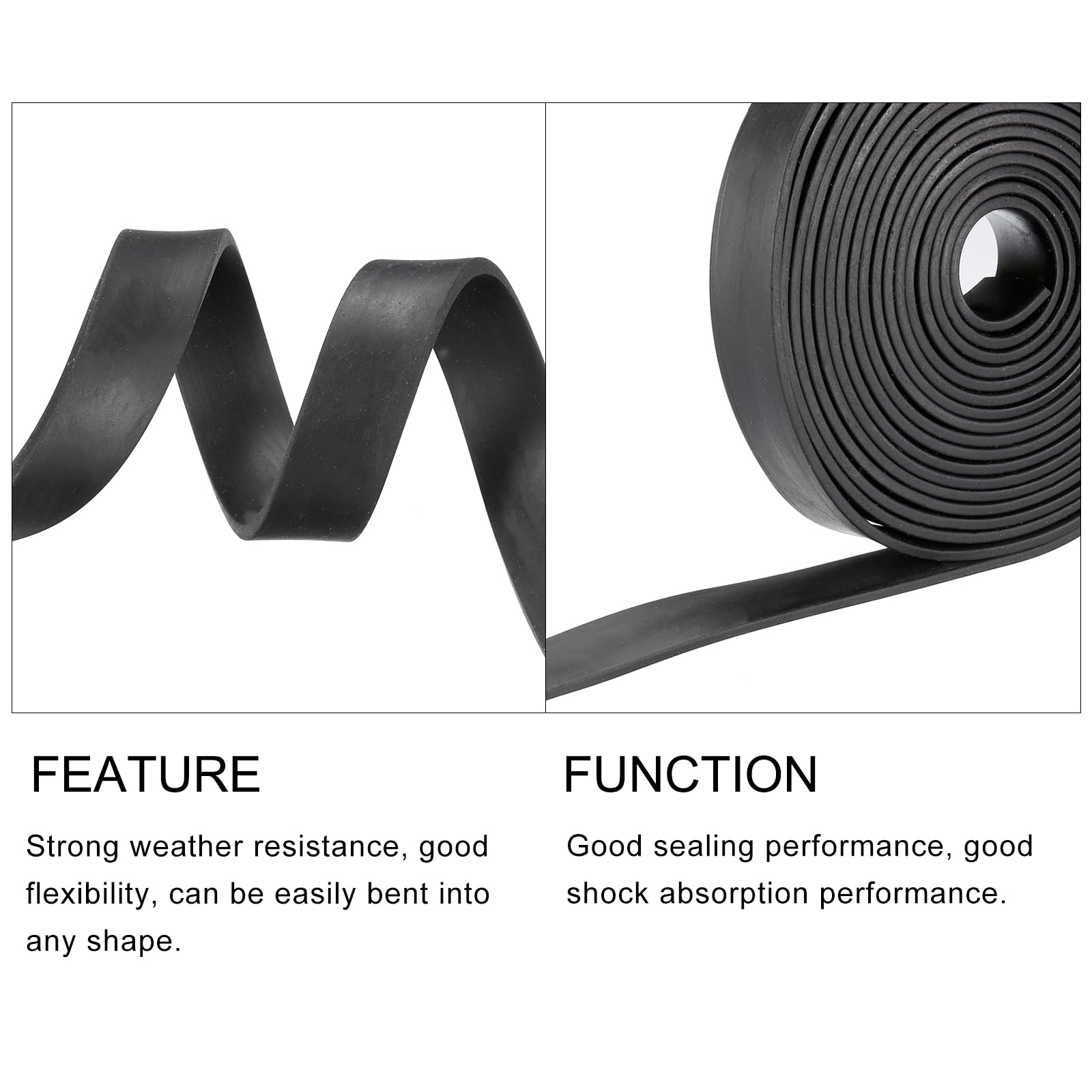 METALLIXITY Solid Rubber Strips (78.74" L x 0.79" W x 0.12" T) 1Pcs, Rubber Neoprene Sheet Rolls - Image 4