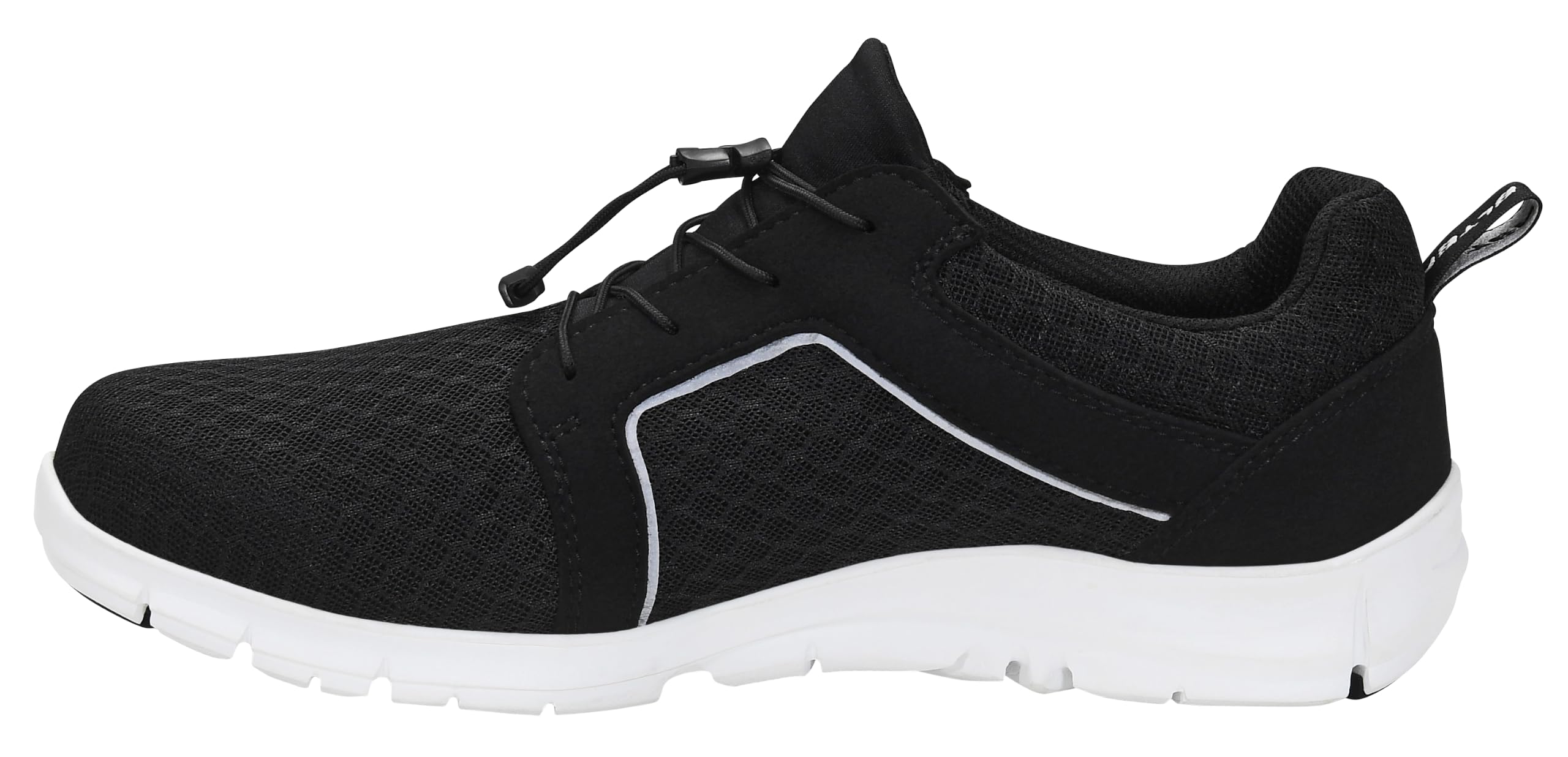 ELTEN Buty robocze MAIDU Black Low O1, damskie i męskie, tekstylne, lekkie, sportowe, czarne/białe, czarny, 46 EU