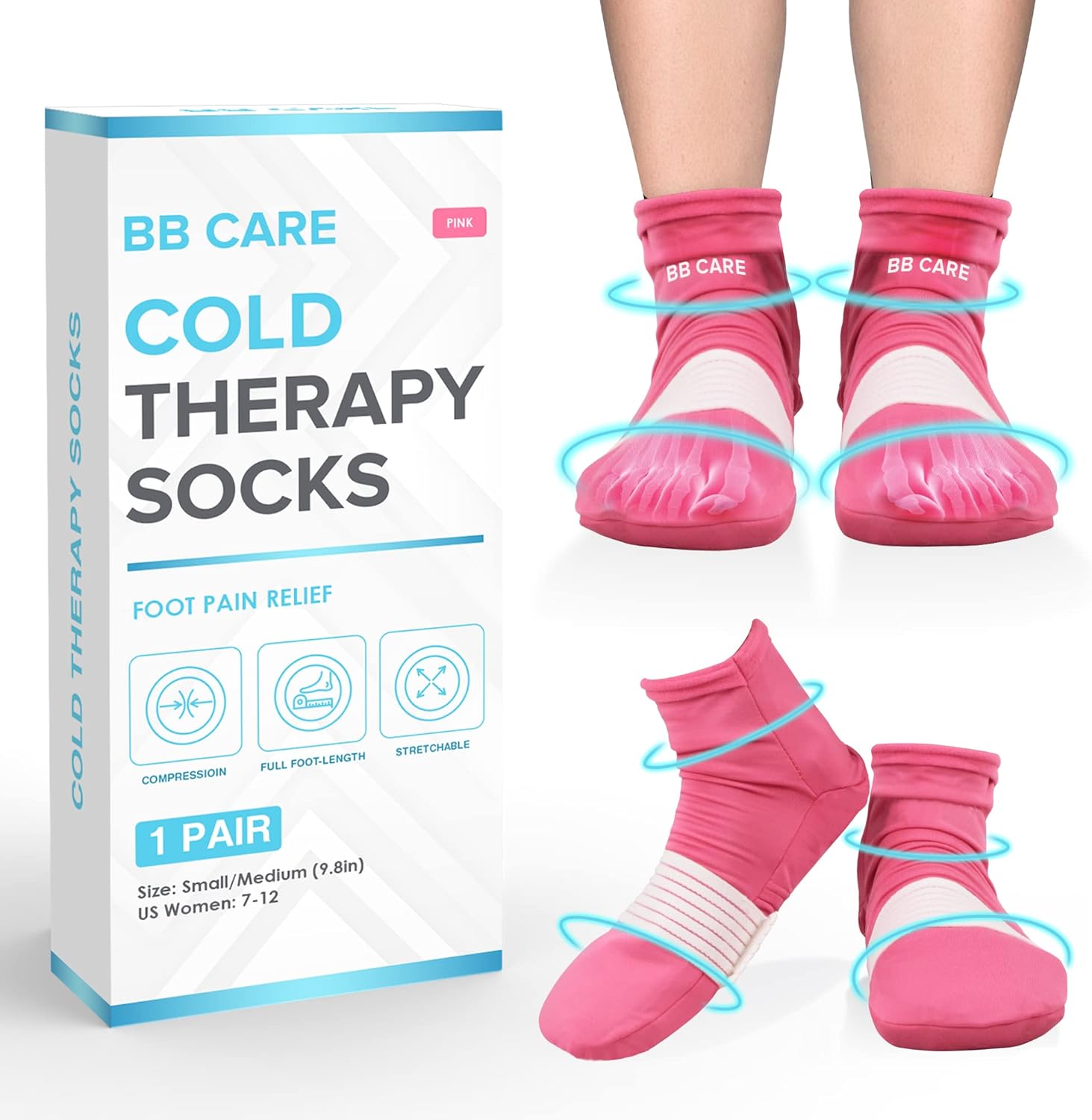 BB CARE Cold Therapy Socks Reusable Cooling Socks for Hot Feet Ice Socks for