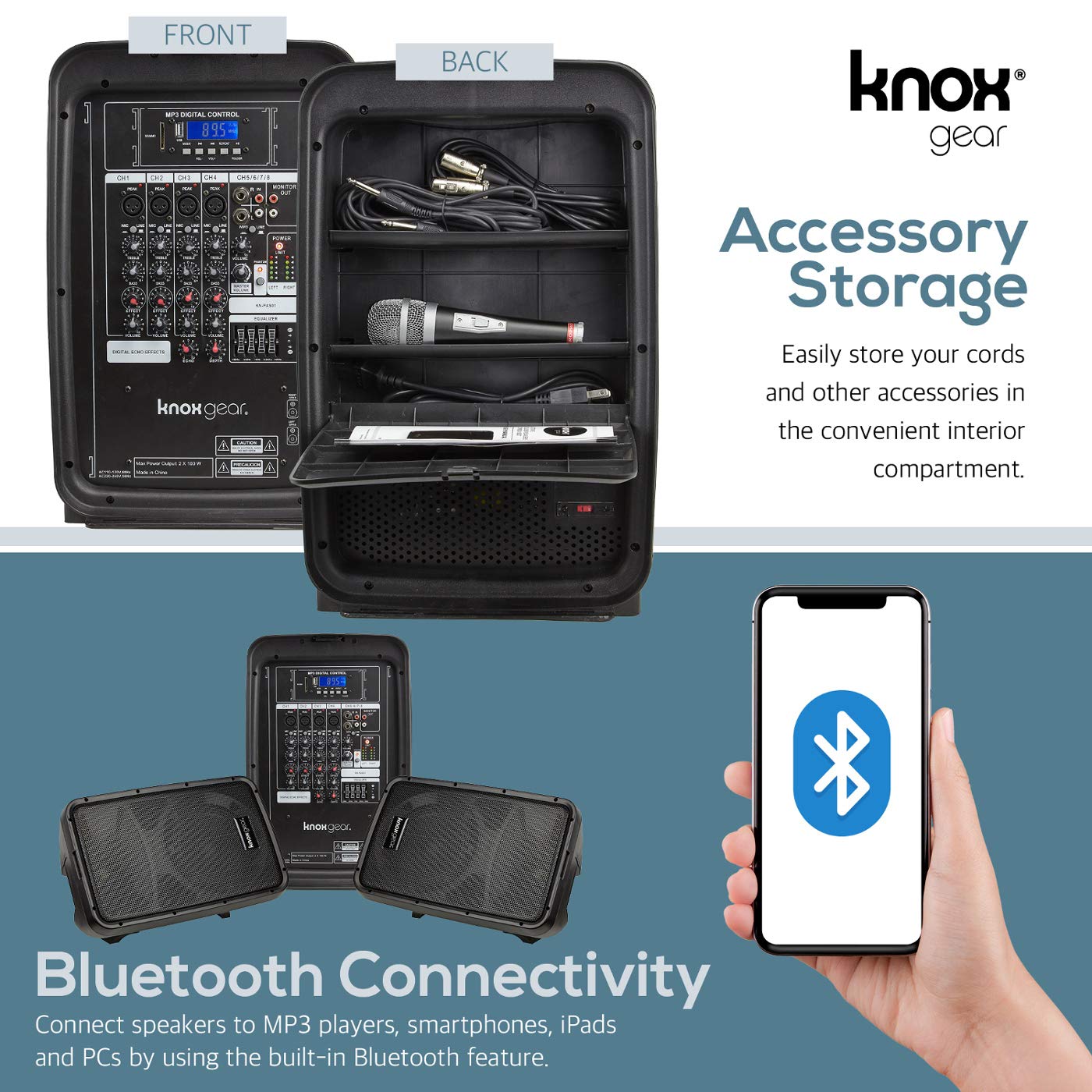 Powered PA Speaker System Active & Passive Bluetooth Loudspeakers Kit