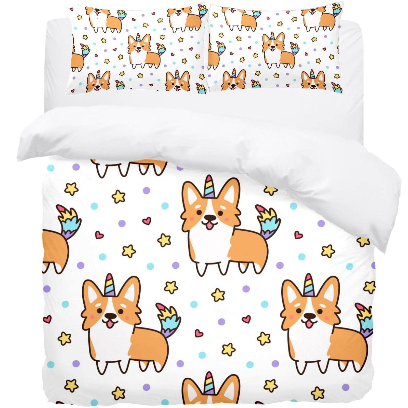 Housse de couette Corgi magique avec taies pour créer une chambre enfant cocooning