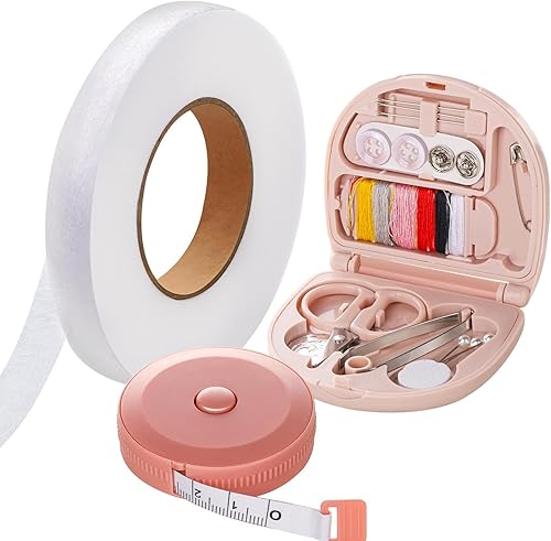 Teenitor Cinta adhesiva para planchar en el dobladillo, suministros de costura con cinta de dobladillo para pantalones, ropa y cortinas, cinta