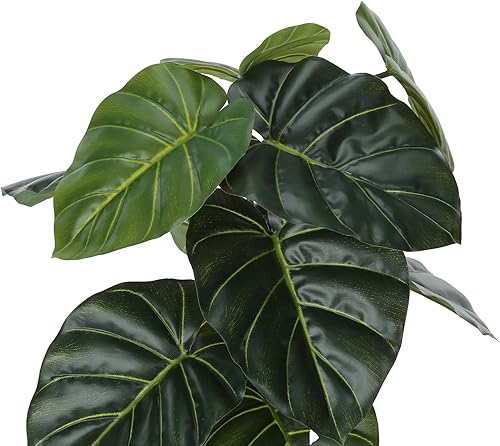 Miniatura 5 de Monarch Specialties I 9578 Planta artificial, 24 pulgadas de alto, Alocasia, interior, falsa, falsa, mesa, vegetación, maceta, tacto real,
