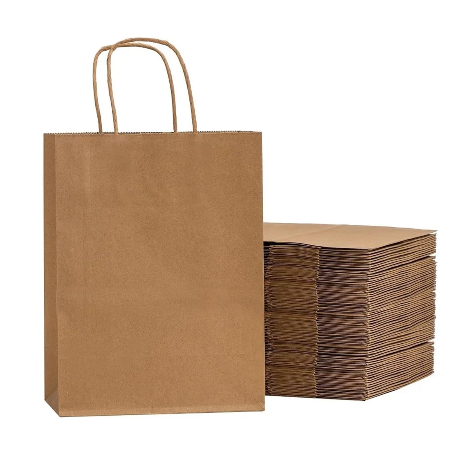 Sac en papier brun avec poignée for faire du shopping et des marchandises Pour Faire Du Shopping