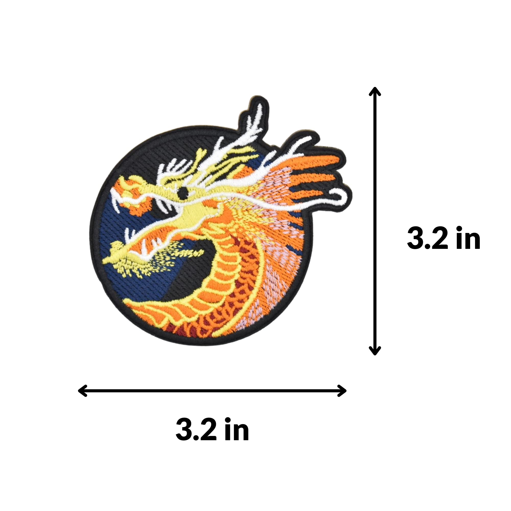 Patch Brodé Dragon Thermocollant à Coudre - 24x20 Cm - Décoration DIY Pour Vêtements, Sacs, Jeans