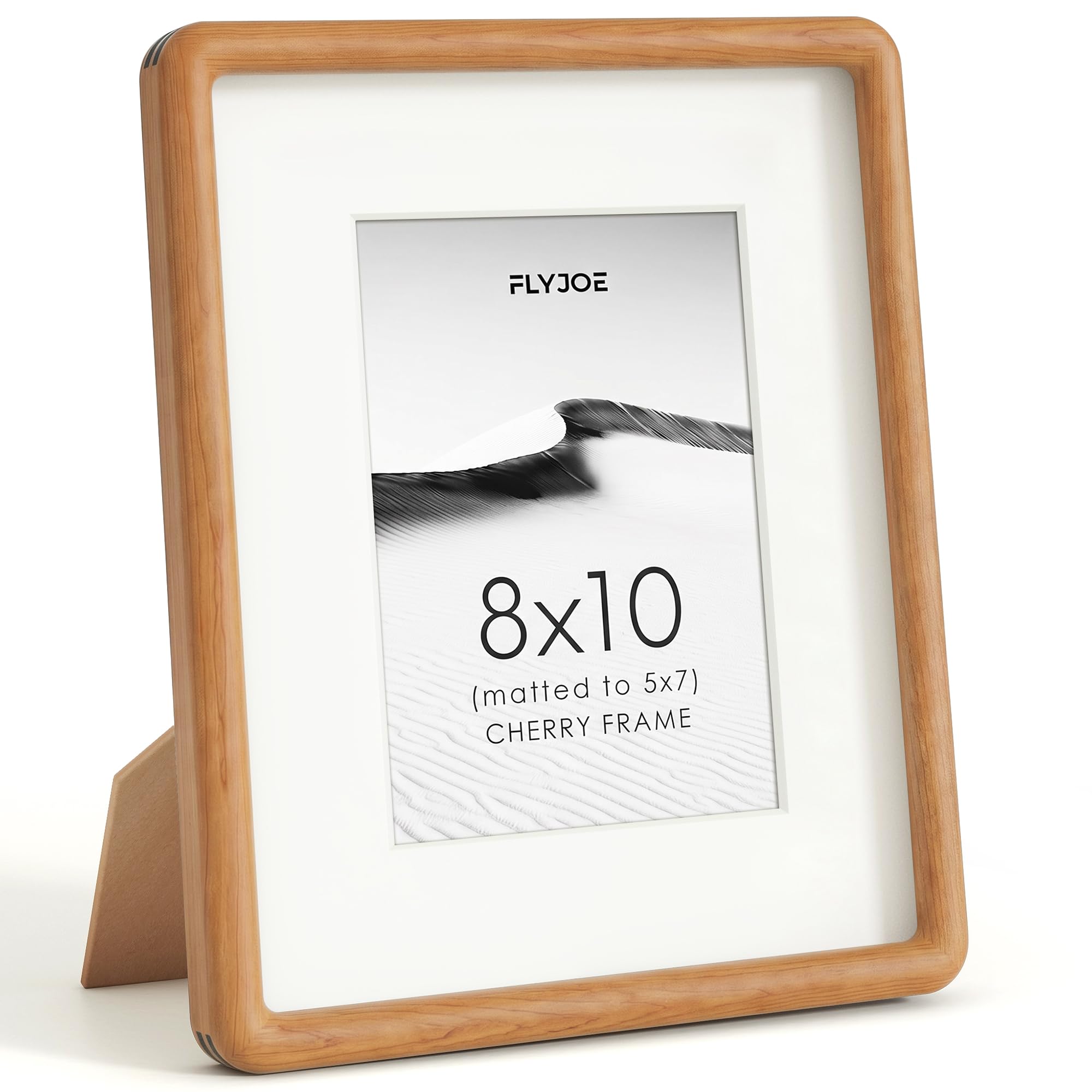 8x10 Picture Frame, Natural Solid Cherry Wood Photo Frame, Rounded Corner