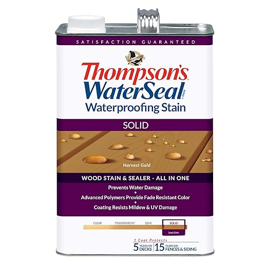 Thompson's Water Seal TH.043861-16 Solid Waterproofing Stain, Coastal Gray, 128 Fl Oz