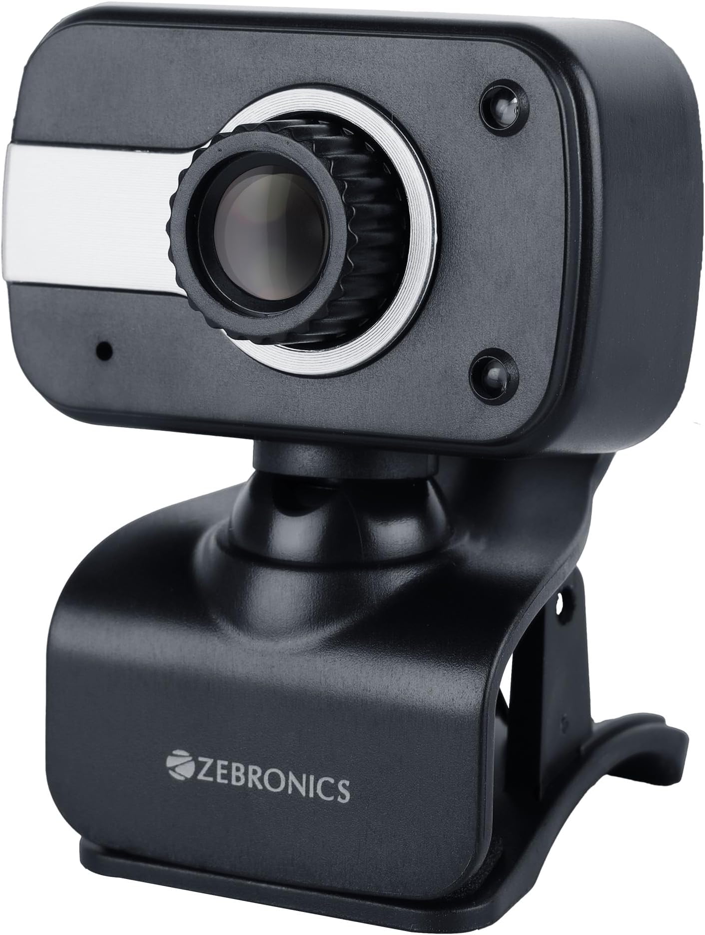 Zebronics Zeb-Crystal Clear Web Camera, 0.3 MP with USB with 3P Lens,Built-in Microphone,Auto White Balance,Night Vision and Manual Switch for LED (Black)