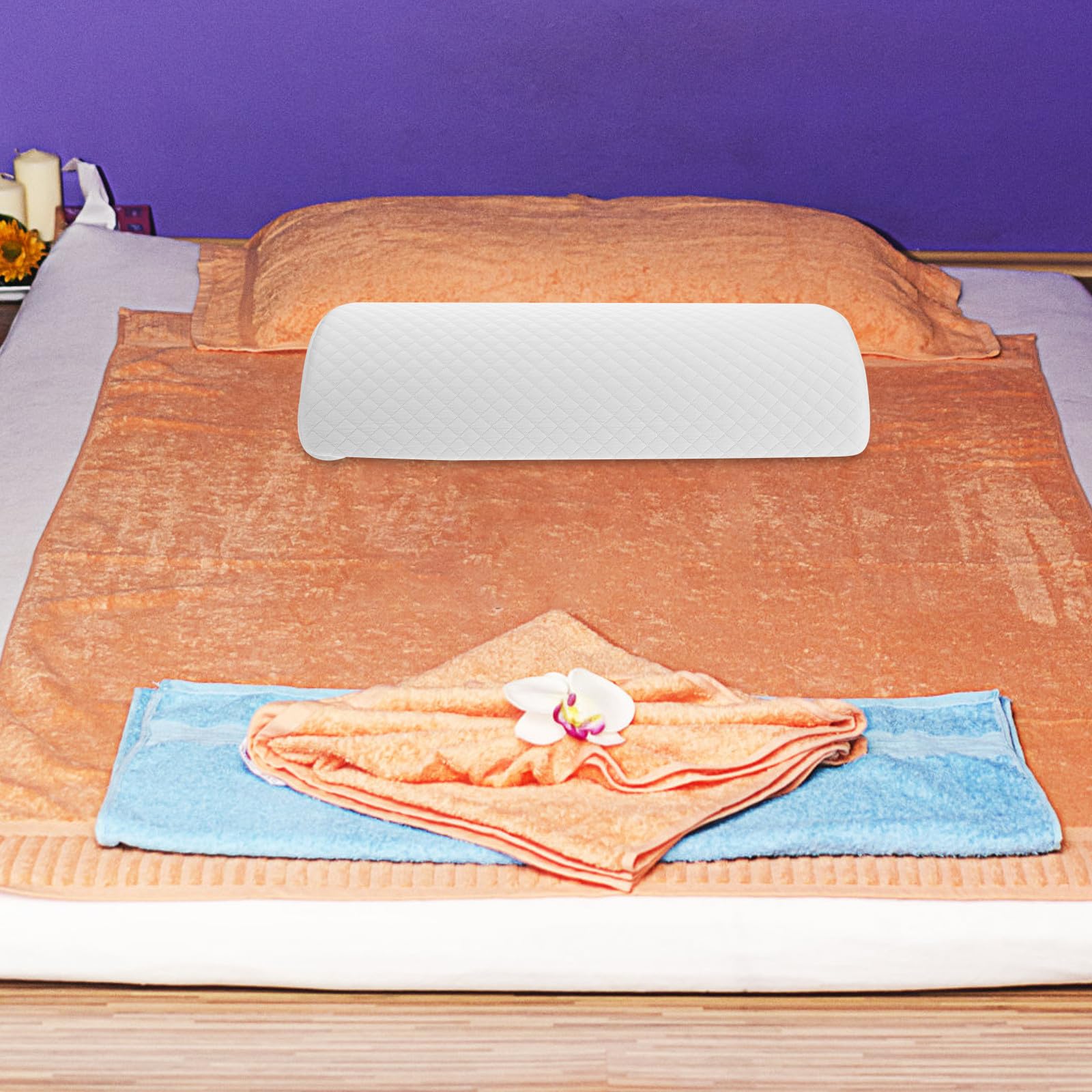 TOYANDONA Almohada de Media Luna Rodillas y Soporte Lumbar, Espuma Viscoelástica de Memoria, Semi Enrollable, Fácil de Limpiar para Uso en Casa y Oficina
