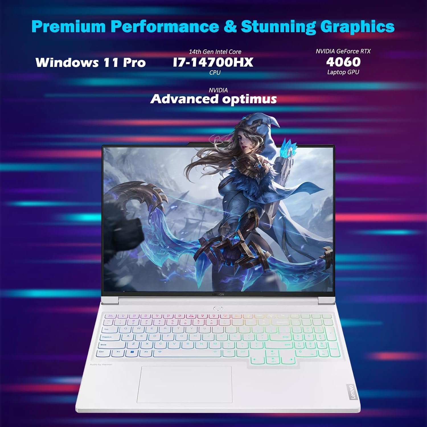 Lenovo Legion 7i Laptop, 16" WQXGA 240Hz Gaming Laptop Computer, Intel Core i7-14700HX, GeForce RTX 4060, 32GB DDR5 RAM, 1TB SSD, RGB Backlit KB, Wi-Fi 6E, Fingerprint Reader, Win 11 Pro