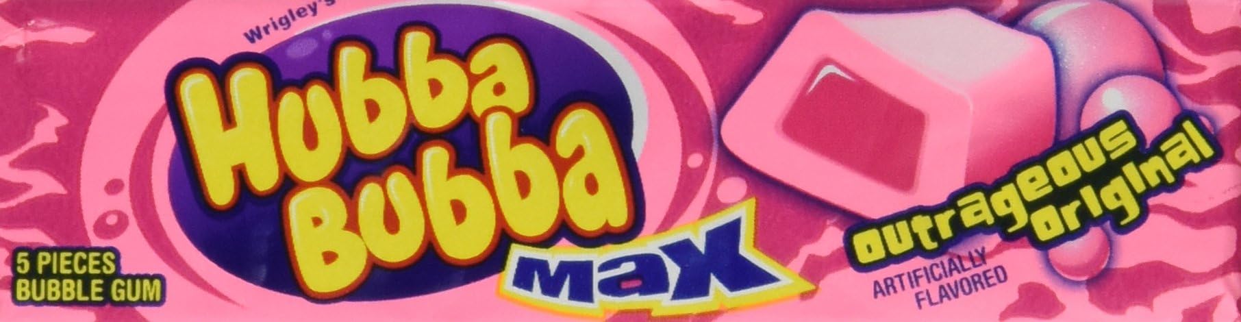 Hubba Bubba Max Outrageous Original Gum, 5 Count (Pack of 18)