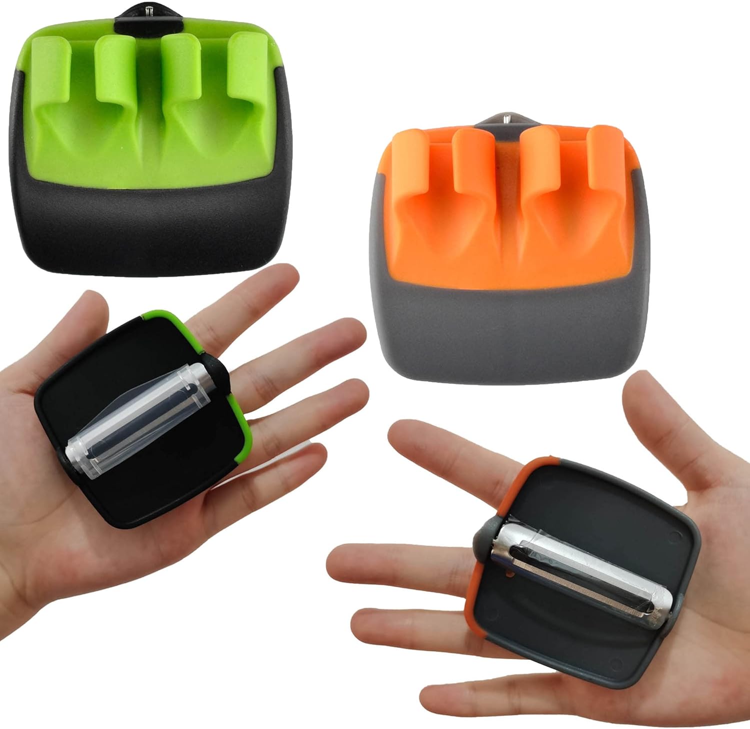 4 Pack Palm Peeler,Hand Vegetable Peeler, Finger Grips Comfortable to