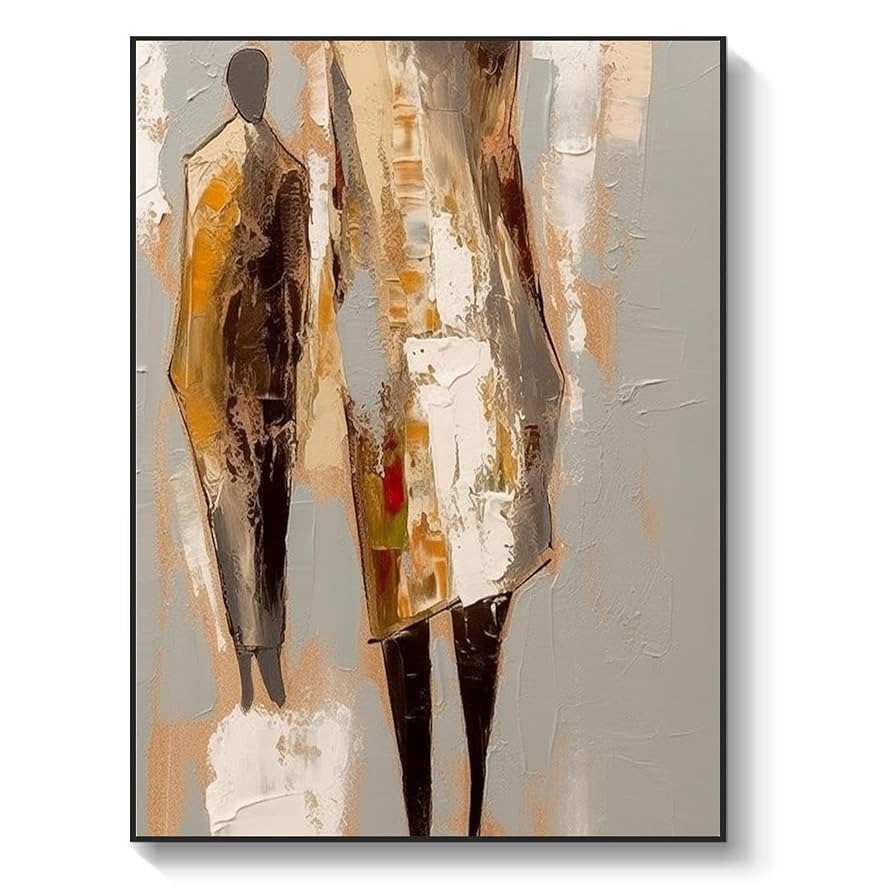 Amazon.com: Yahedoba Figura abstracta 100% pintura al óleo