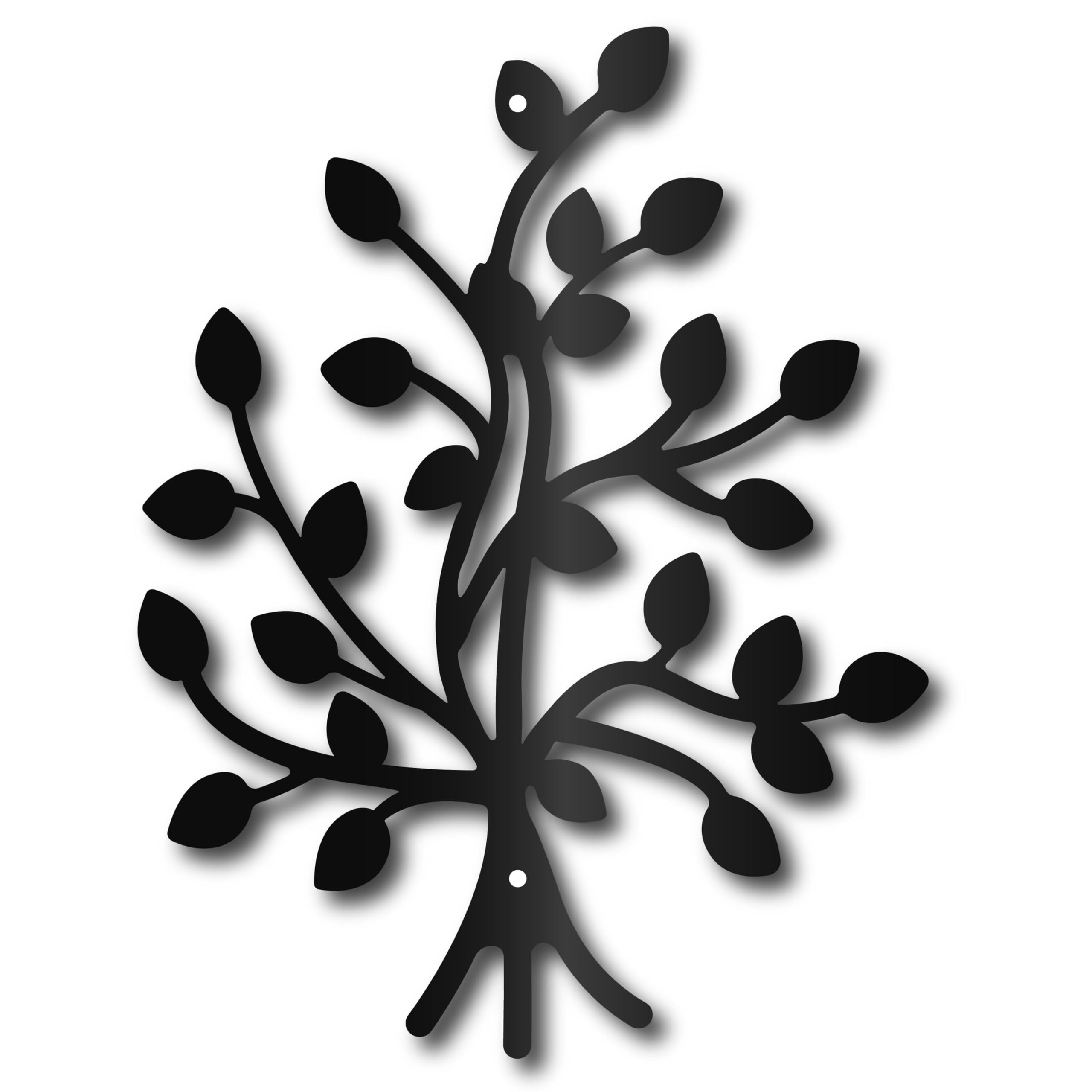 CREATCABIN Árbol Vida Arte Pared Metal Hoja Árbol Decoración Pared Esculturas Negras Adorno para Colgar En Pared Letrero Pared Metal Hueco para Balcón,Patio,Porche,Dormitorio,SaEstar,Jardín,23x30cm