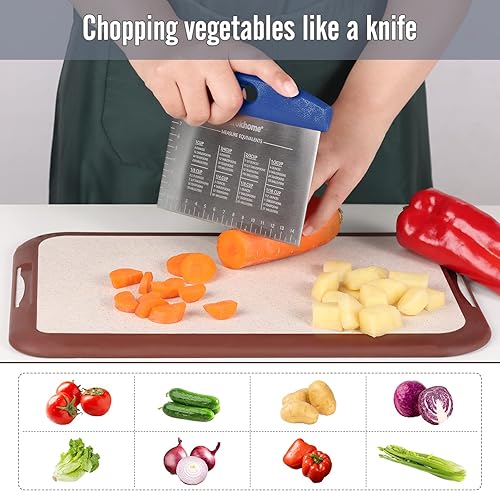 Miniatura 4 de Ourokhome - Raspador de banco de masa para repostería, rascador de plancha de acero inoxidable para hornear en cocina, apto para lavavajillas,