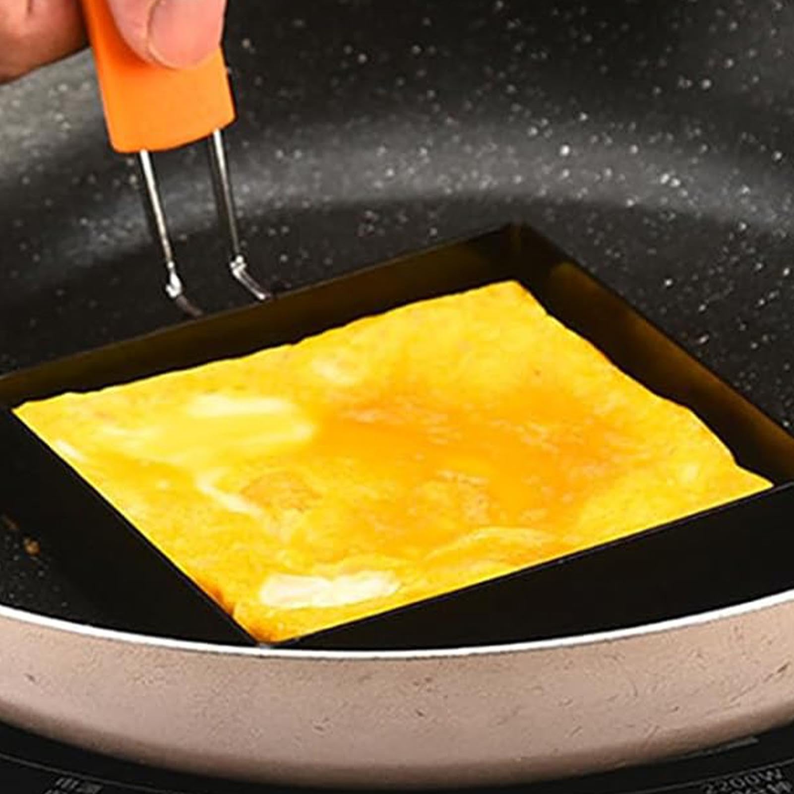 Produktbild von 39 Zoll 2 Stück Eierring Antihaft-Eierkochring Mit Anti-Verbrühungsgriff (2 Stüc