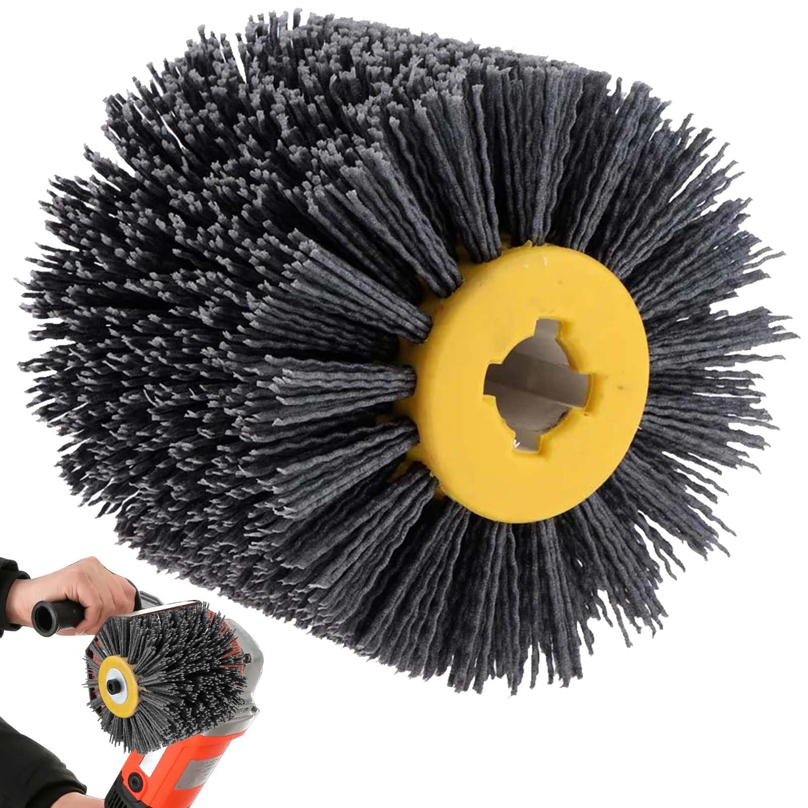 Brosse abrasives : grain 80, largeur 100-120 mm | convient pour rouleau abrasif, brosse en nylon pour machine à satin, noir, roue de tréfilage