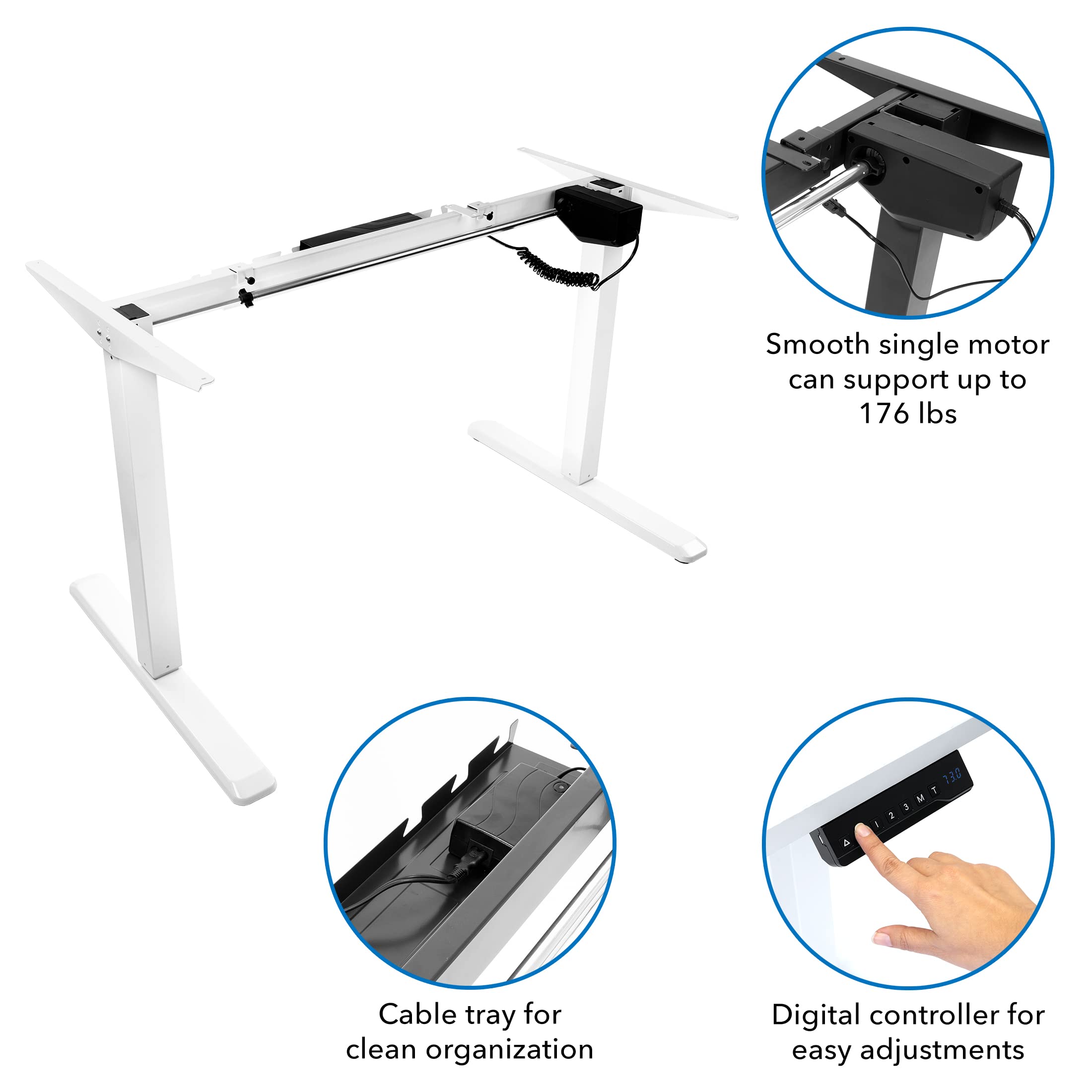 MountIt! Electric Standing Desk Frame Height Adjustable Motorized
