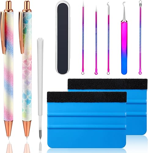 Herramienta de deshierbe para manualidades de vinilo, incluye pasador retráctil de liberación de aire, bolígrafo, bolígrafo de deshierbe de vinilo,