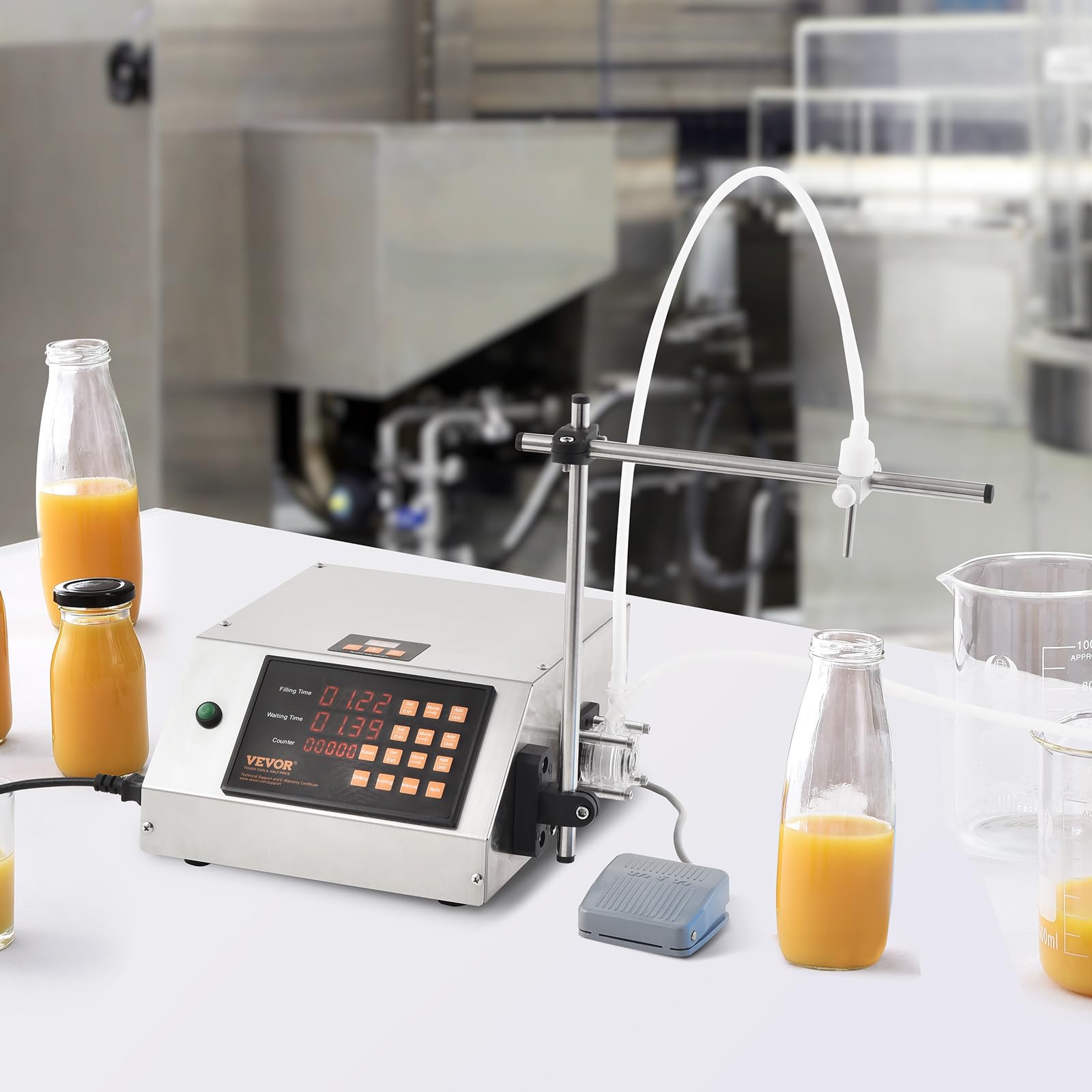 VEVOR Riempitrice Liquidi capacità di Pesatura 5-650 mL, Riempitrice Liquidi Automatica per Bottiglie Controllo Digitale, Riempitrice da Banco con Pompa Peristaltica Acqua Latte Vino Bevande Shampoo