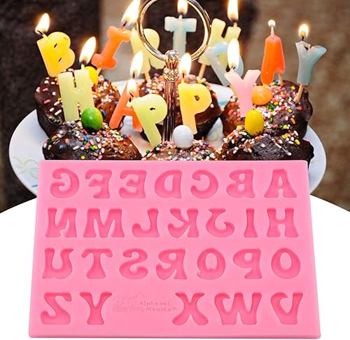 Miniatura 3 de Moldes de resina del alfabeto de silicona, molde de silicona A-Z para número/carta, herramientas de decoración de pasteles para cumpleaños,