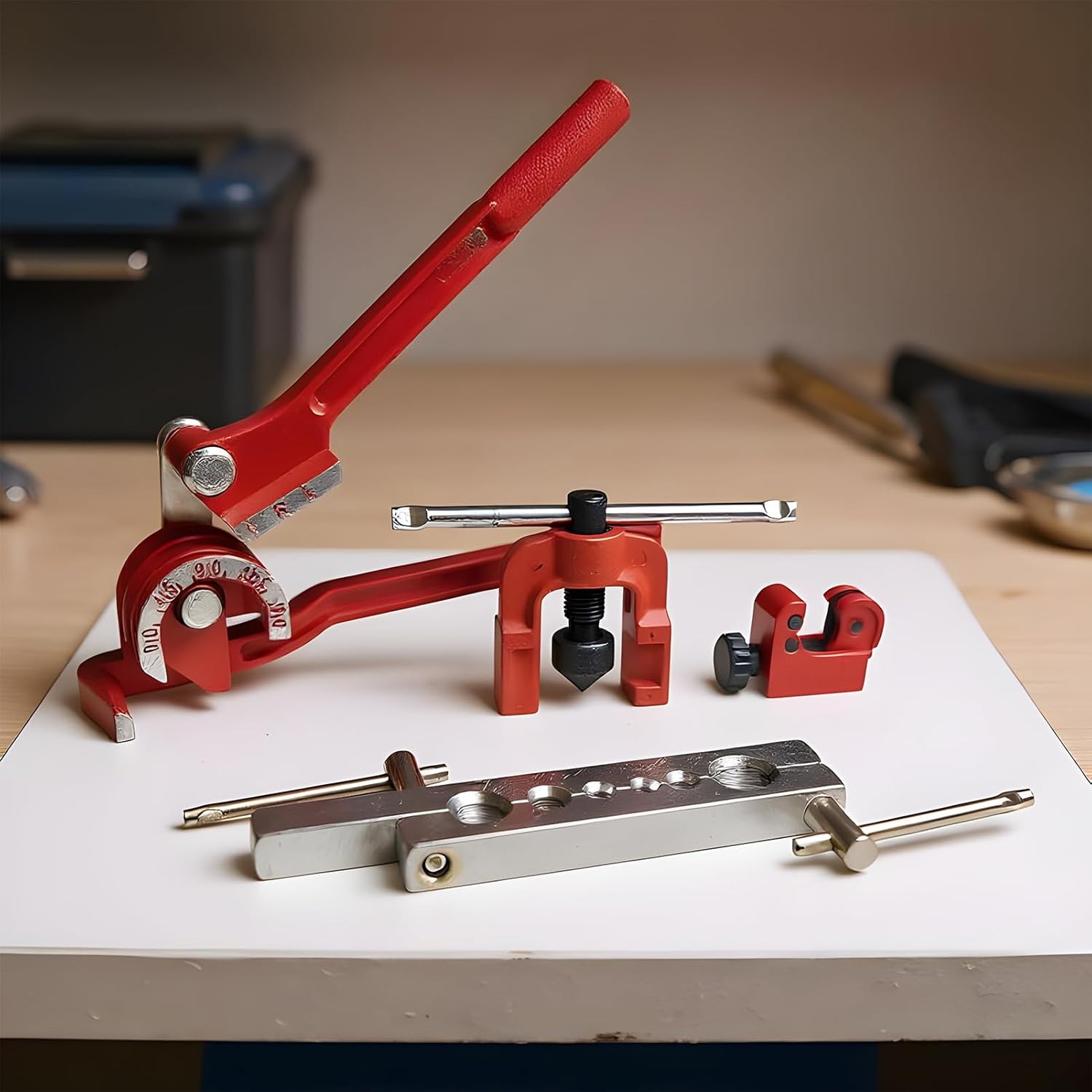 Qoukonao フレアリングツール | パイプ曲げ・切断セット | 4.76mm ブレーキパイプ用 フレアリングツール トレーラー