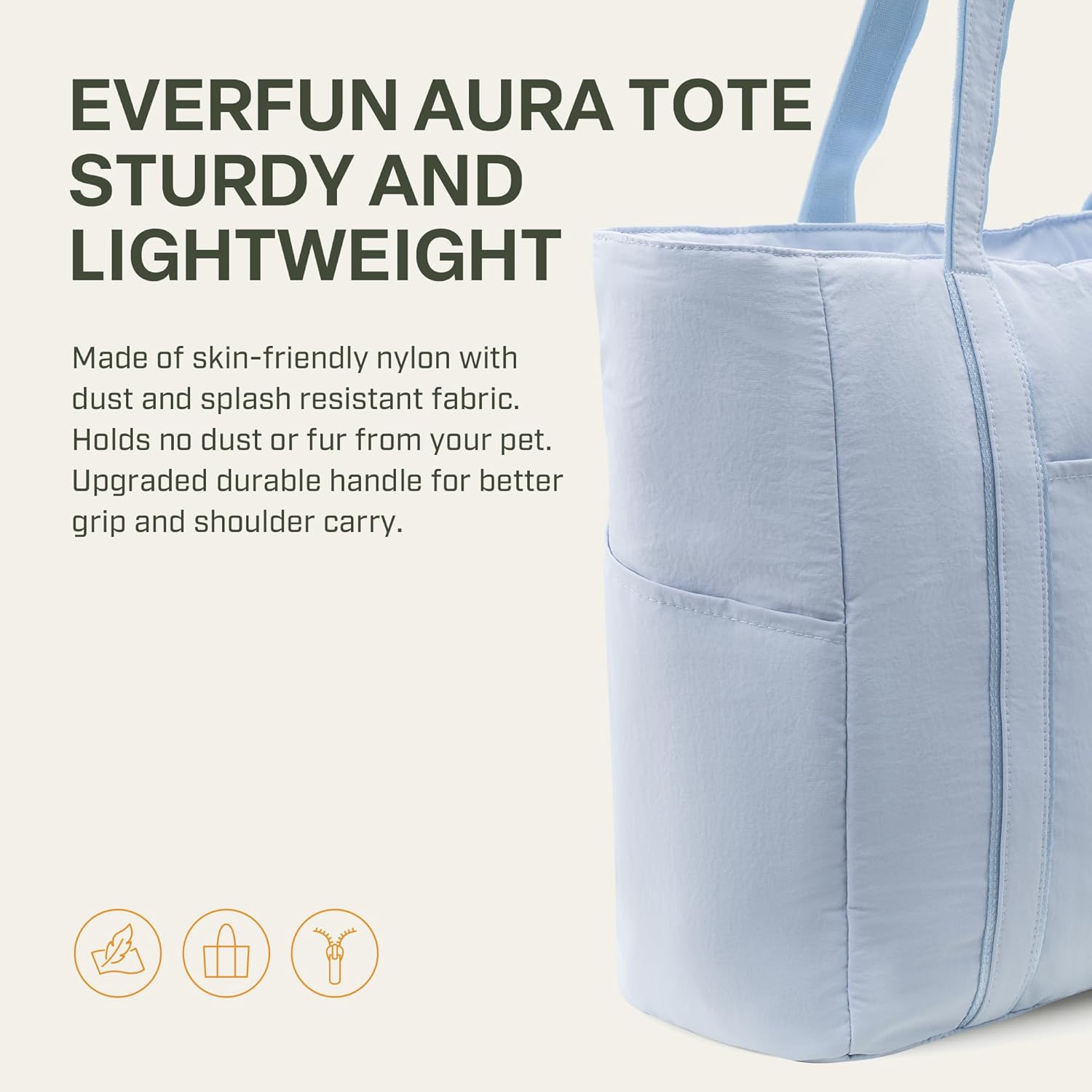 Everfun Large Tote Bag for Women, Ultra Soft Gym Tote, Everyday Yoga Washable Bag with Zipper, Travel, Beach, Laptop Work - Image 7