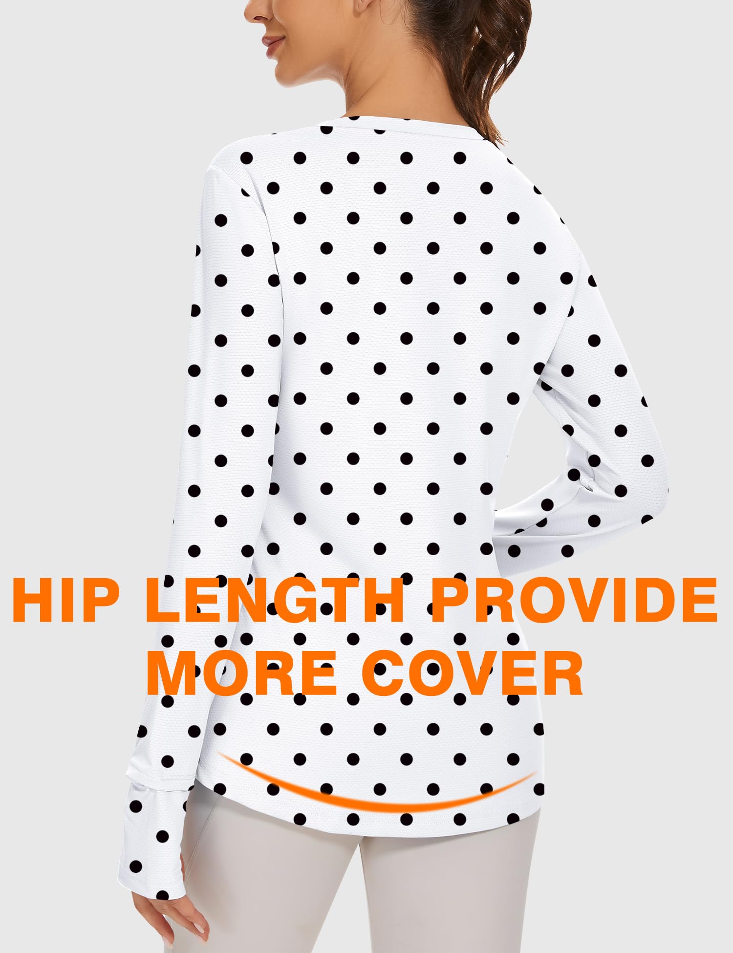 IECCP T-shirt d'entraînement à manches longues pour femme, haut de sport UPF 50+, rashguard avec trou pour le pouce et fenêtre de visualisation