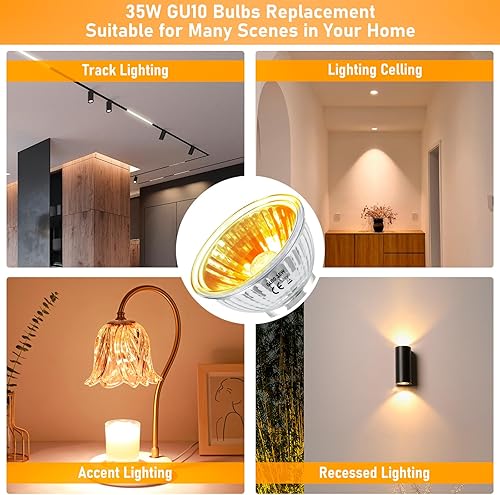 Miniatura 3 de Bombilla de lámpara calentadora de velas de 50 W, bombillas halógenas GU10 de 120 V para calentador de velas, 4 bombillas halógenas GU10+c 110 V 50