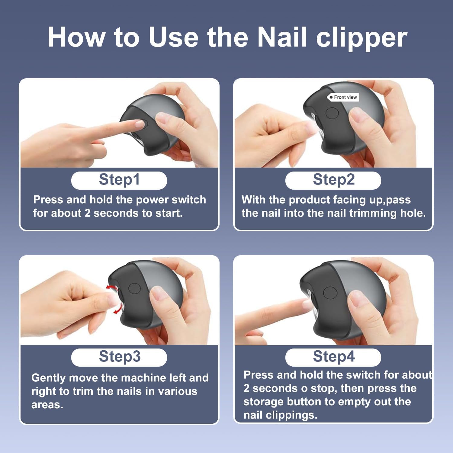 3 in 1 Electric Nail Clipper, 2026 Upgraded Electric Automatic Nail Clipper Nail Clippers with Light & Nail Scraps Storage 2 Speeds Electric Fingernail Clippers for Seniors Adults