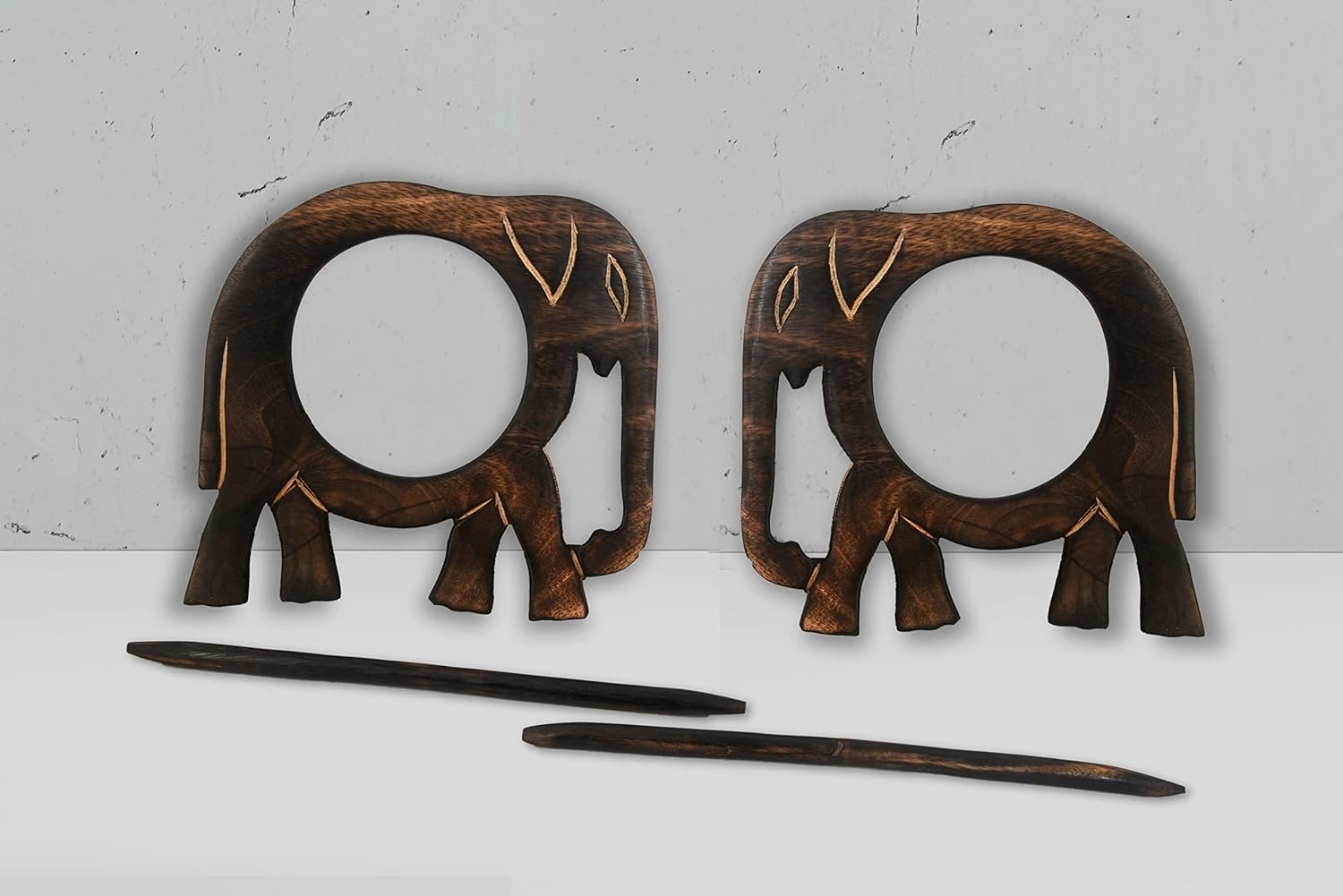 Beautiful Curtain Tiebacks, Antique Wooden Curtain Hook, Handmade Wooden Elephant Rustic Decorative Curtain Holdbacks, Modern Drapery Tiebacks, Set of 2