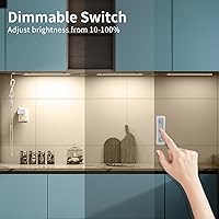 Vista 5 de ASOKO Luces LED regulables para debajo del gabinete, blanco cálido 3000 K, 3 piezas de 12 pulgadas conectables LED enchufe de iluminación