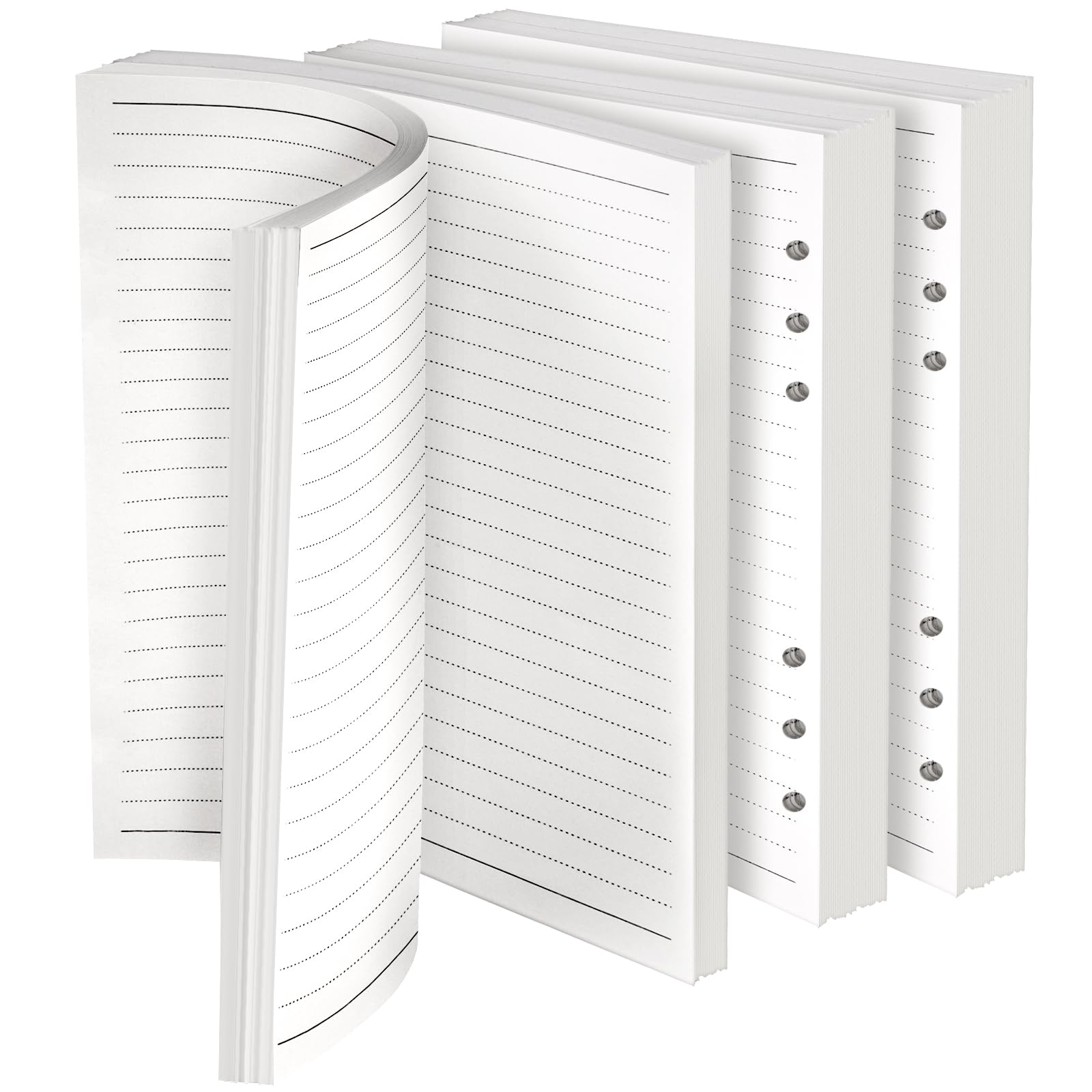 Vicloon A5 Loose Leaf Punched Paper, 140 Pages Horizontal Line Refill for 6 Hole Binder