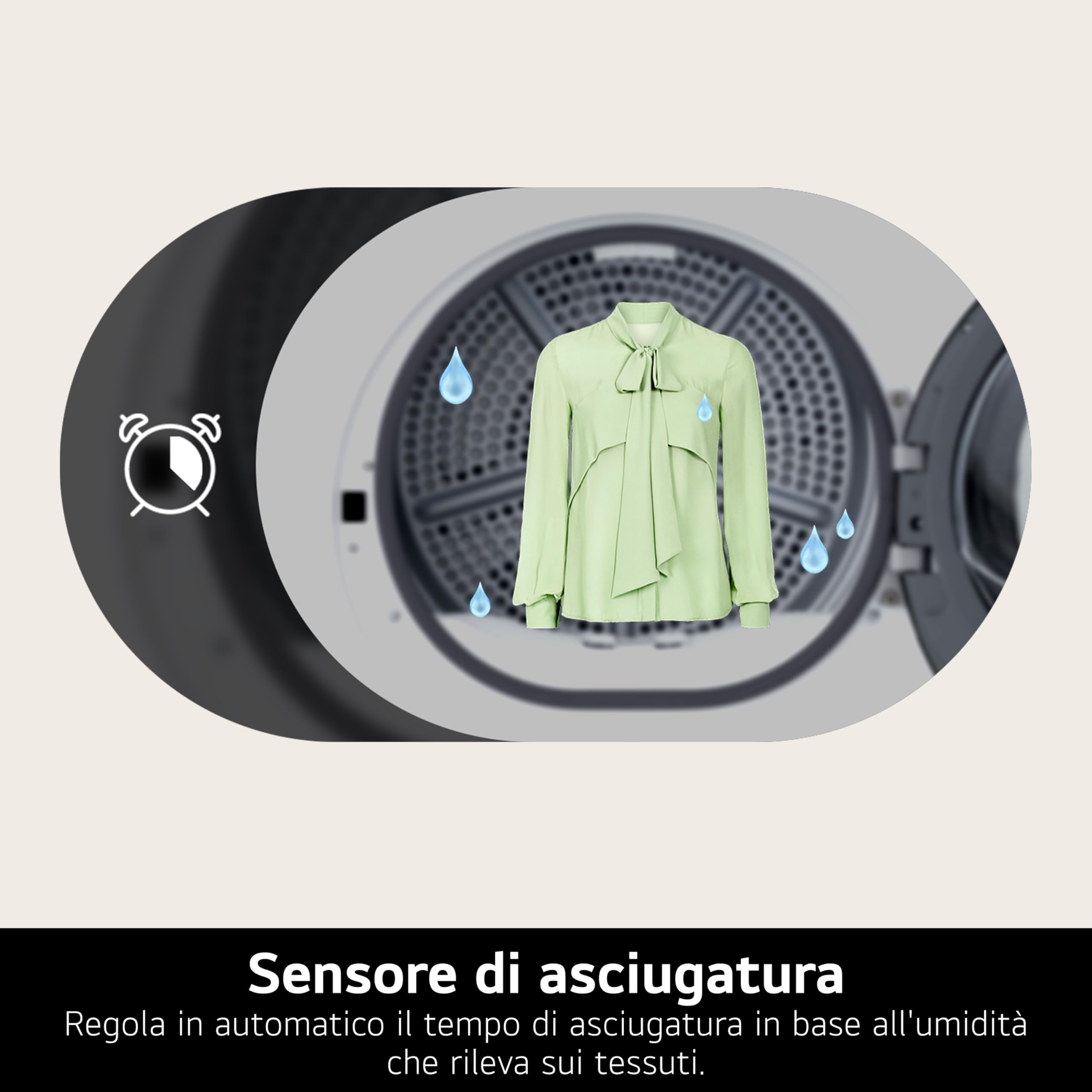 LG RNA1008NWK Asciugatrice Pompa di Calore 8 kg, Classe D, Asciugatura Delicata a Bassa Temperatura con Sensore, Serie A1, 8 Programmi, Cestello in Acciaio Galvanizzato, Bianco