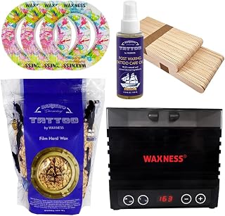 Waxness Premium Gold Stripless Wax Kit with W-CUBE Digital Heater, 1.65 lb (750 g) Hard Wax Beads – Rosin-Free Wax for Sensitive Skin – Professional Use – Made in Italy