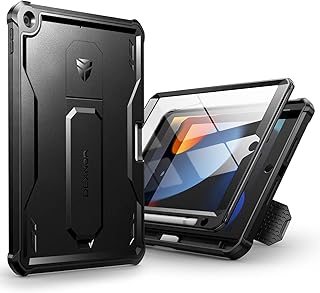 Dexnor for iPad 9th /8th /7th Generation Case 10.2 Inch, [Built in Screen Protector & Kickstand] with Pen Holder Heavy Duty Shockproof Full Body Protective Cover for iPad 9th Generation Case (Black)
