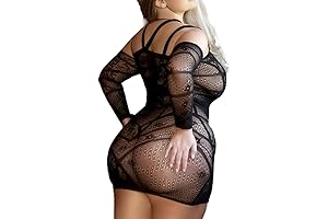 Killer Legs Women Plus Size Sheer Fishnet Dress Exotic Mini Dress Babydoll Bodystocking