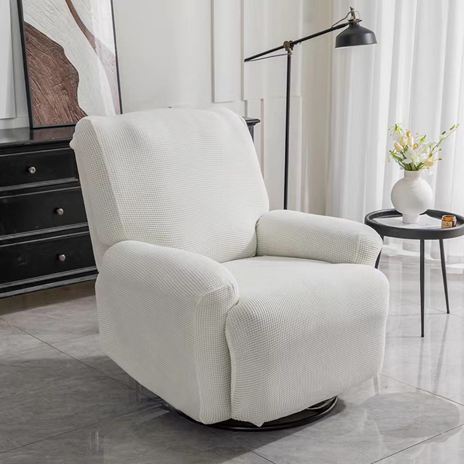 Funda reclinable antideslizante para proteger sofás de 3 plazas beige