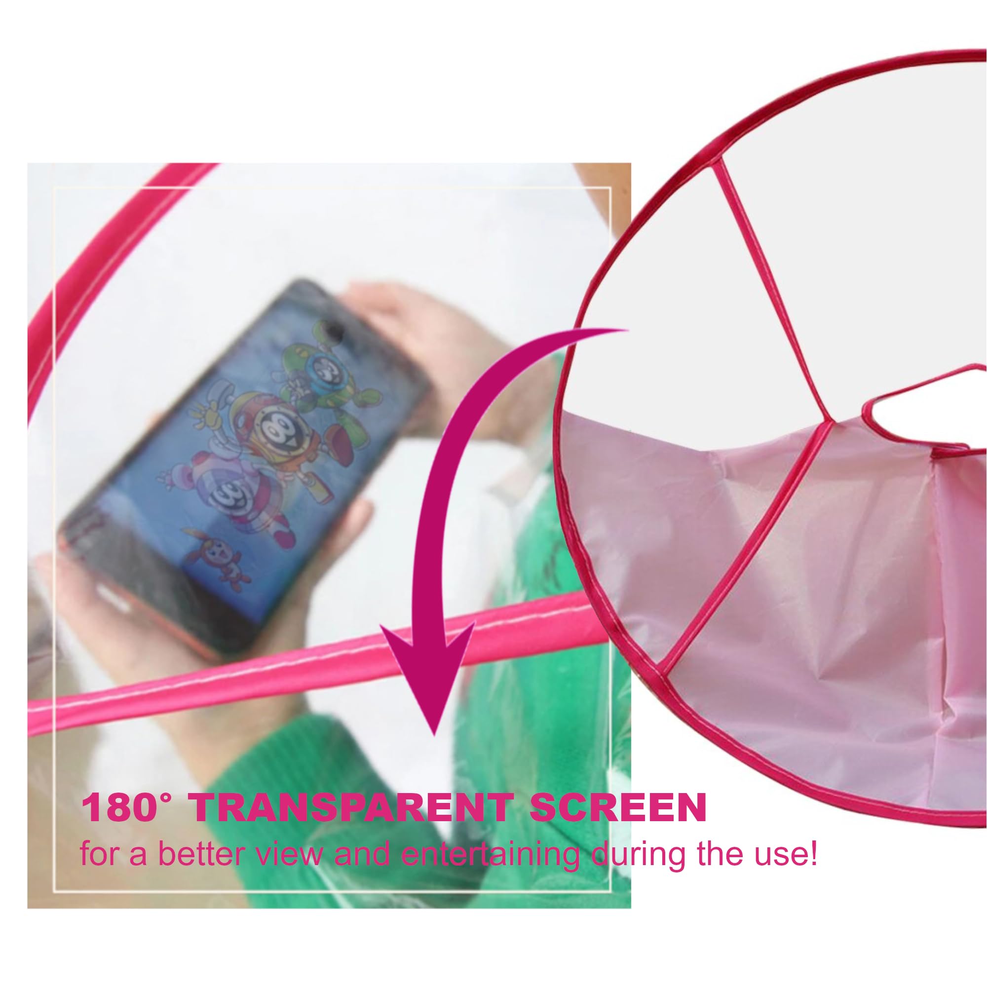 GUSTO Mantella Taglio di Capelli Bambini Parrucchiere Grembiule Mantellina Finestra Trasparente Kids Hairdresser Cape Stampa Bambini e Adulti - 4