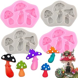 Mushroom Fondant Chocolate Molds Mushroom Vegetable Silicone Mold For Cake Decoration Cupcake Topper Candy Polymer Clay Gum Paste Set Of 4