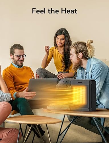 Miniatura 5 de Calentador de espacio, calentador de espacio de cerámica PTC de 1500 W con 4 modos, temporizador de 24 horas, termostato, calefacción silenciosa de