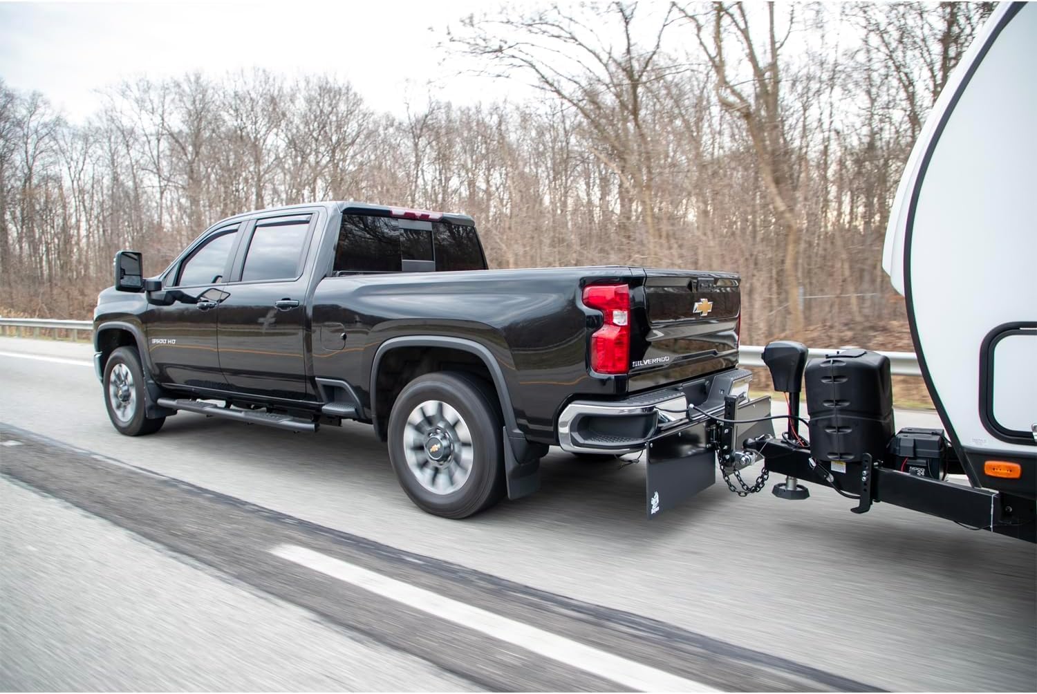 Buyers Products 8597220 No Drill, 20 in Hitch Mounted Mud Flaps, Anti-Rattle Clamp & Exhaust Shield Kit, Steel Frame, 3/8 in Reversible Rubber Flaps, Mounting Hardware Included