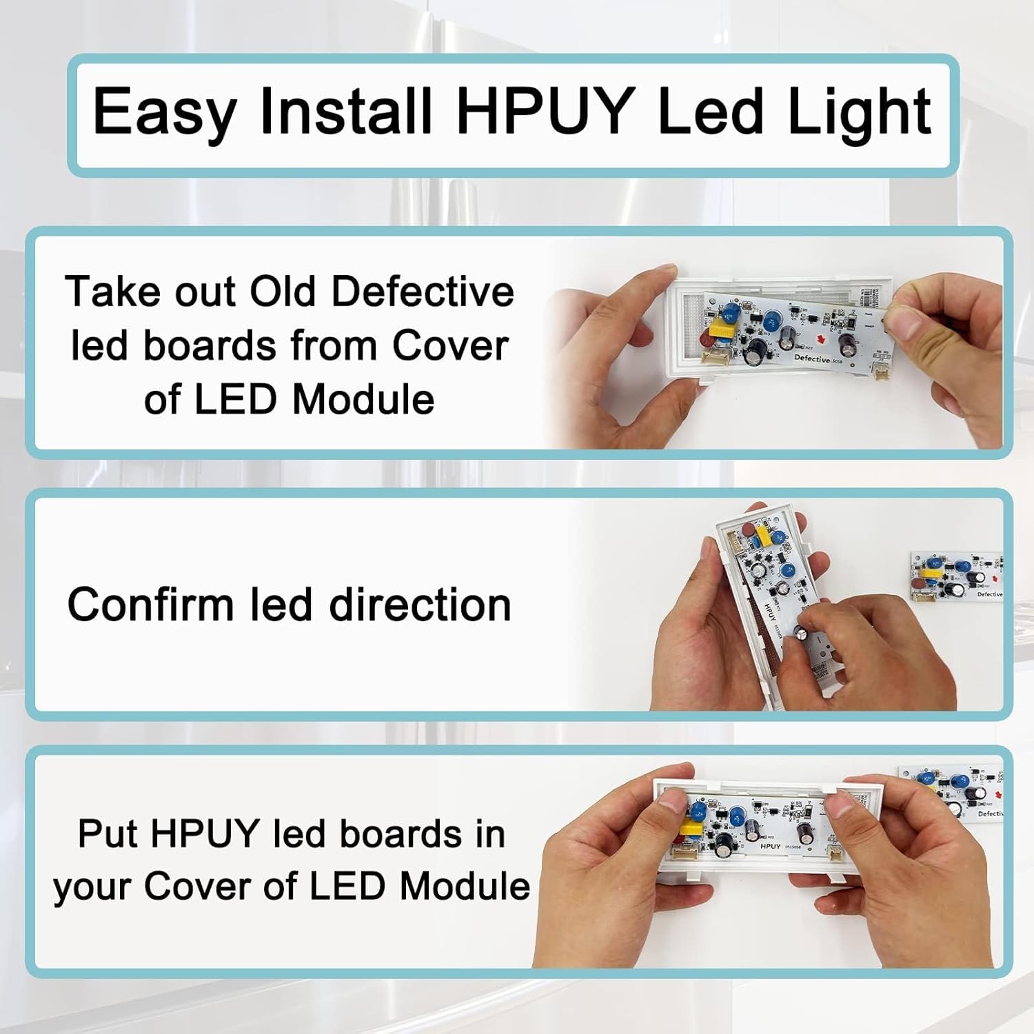 W10515058 and W10515057 Refrigerator Led Light 2PCS Compatible for Kenmore Maytag Whirlpool Refrigerator Light Replace WPW10515058 WPW10515057 wrs325fdam04 wrs325fdam02 No-Include Cover