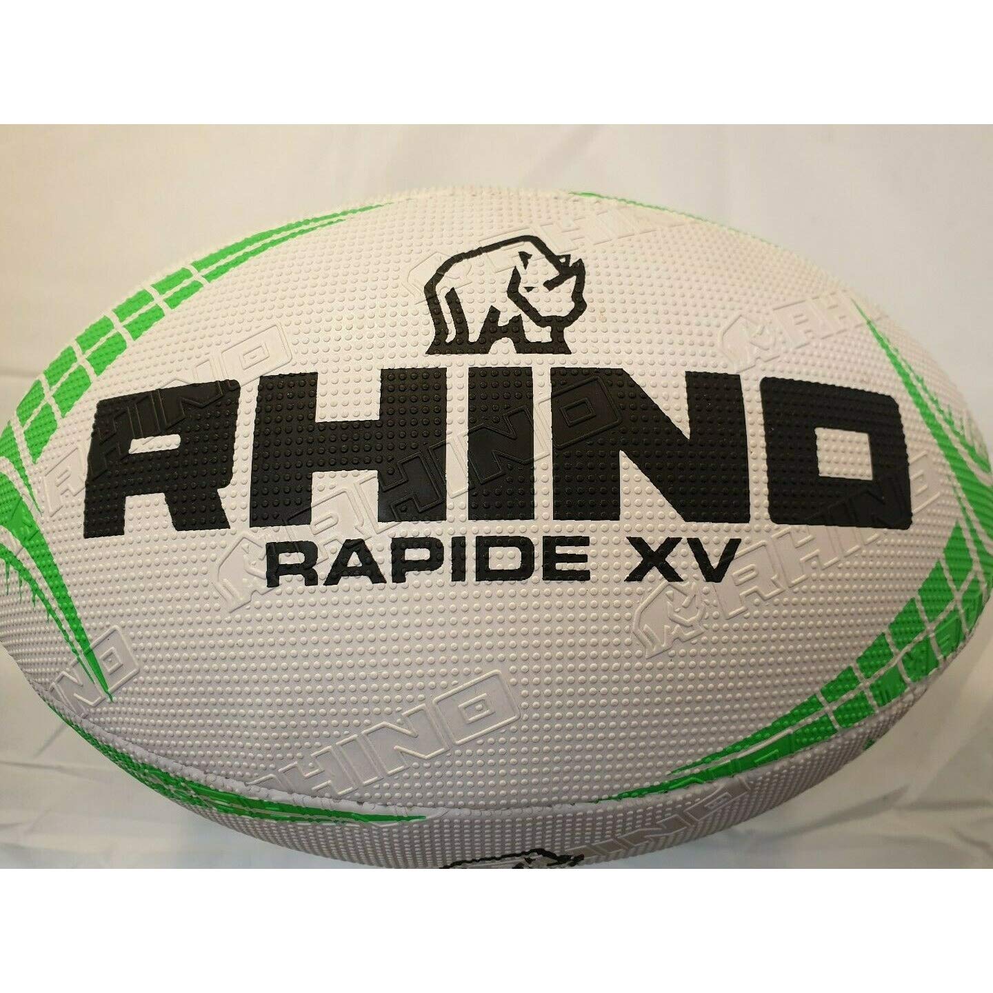 Rhino Rapide White XV, Palla da Rugby Unisex Adulto