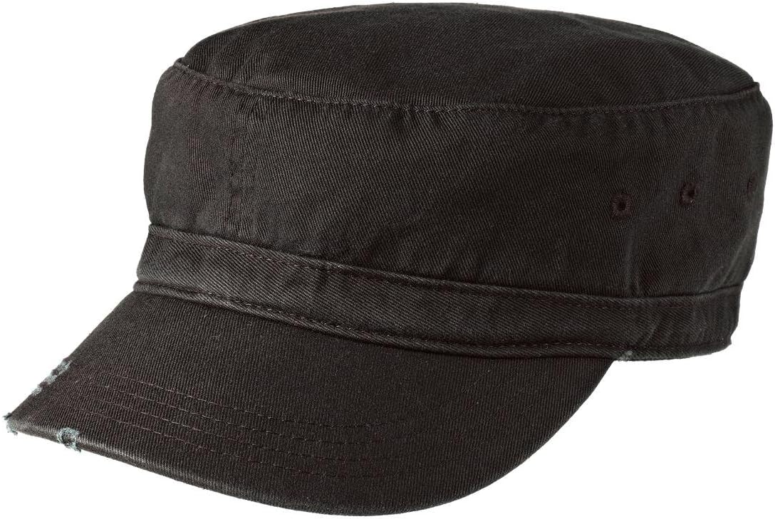 Distressed Military Style Twill Hat