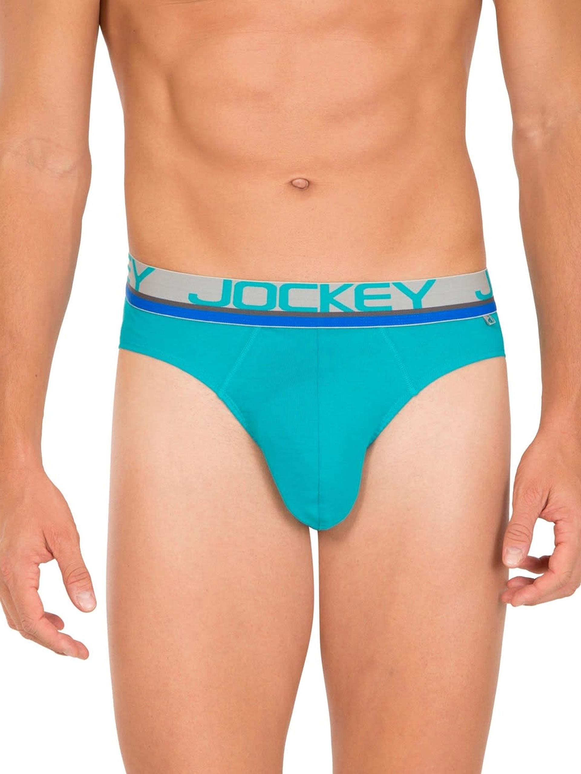jockey Men's Super Combed Cotton Rib Solid Brief with Ultrasoft Waistband_Style_FP02_Caribbean Turquoise_L-picture-21