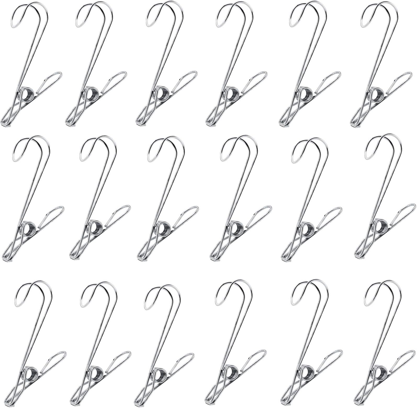 Pack Of 4 Sturdy Laundry Clip Hooks – Hang On Shower Rod, Drying Rack, Strong Plastic