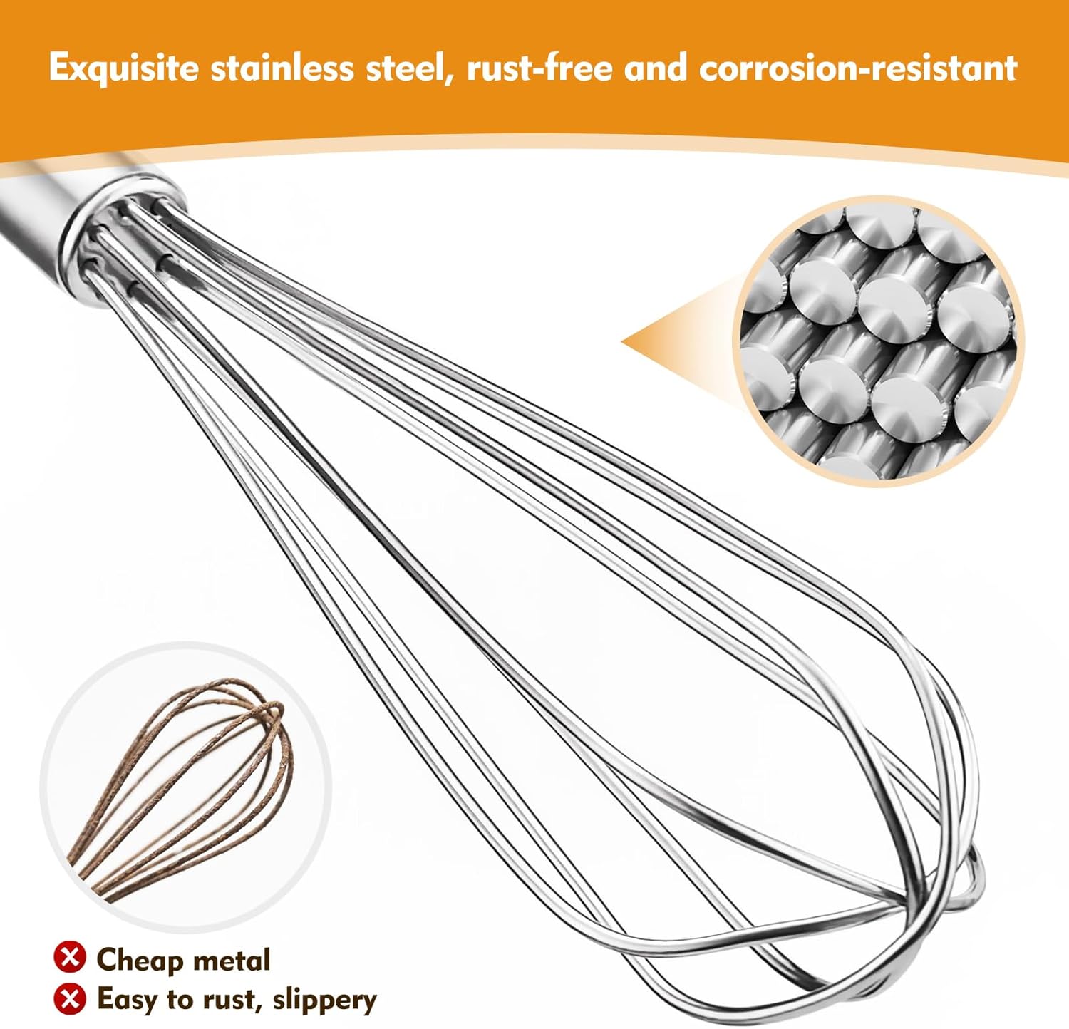 Mini Whisk, Stainless Steel Mixer, Mini Baking Mixer, Coffee and Cocktail Stirrer, Durable Kitchen Stirrer, 2(Piece) - Image 4